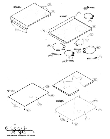 Cook top/cook top harness
