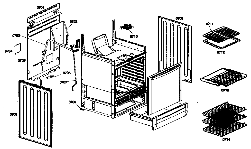 Inside cabinet parts