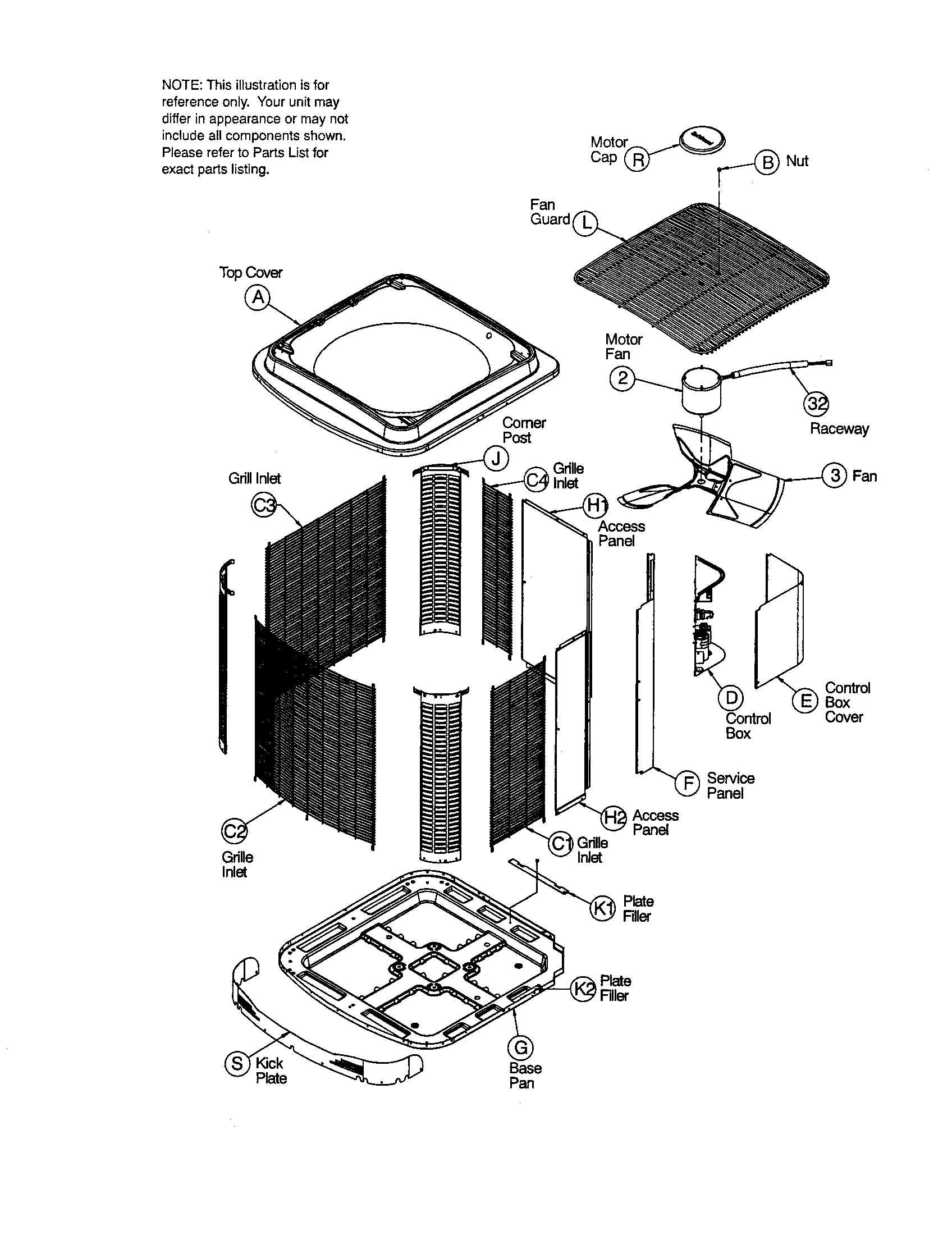 Cabinet parts/fan/motor