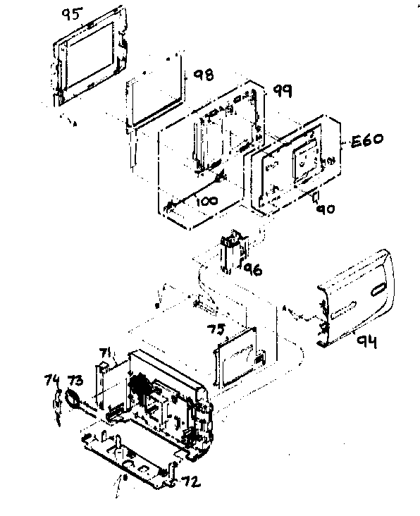 Side case r/lcd assy