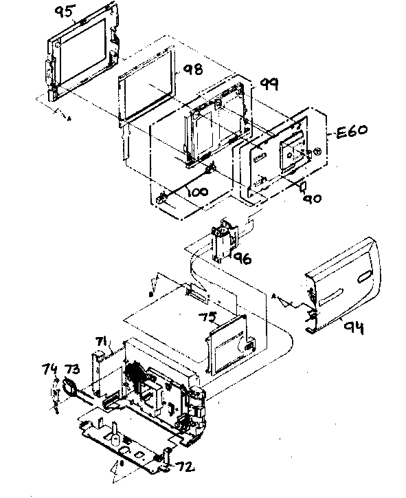 Side case r/lcd assy