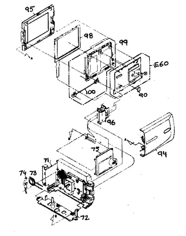Side case r/lcd assy