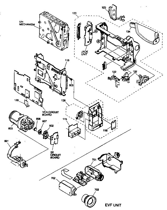 Cabinet parts 2/evf assy