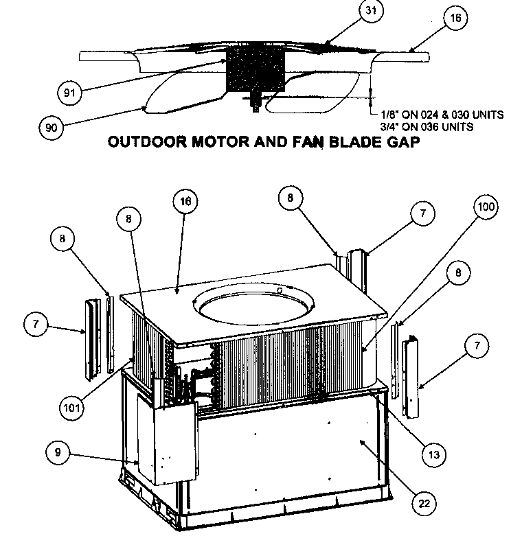 Outdoor motor/fan blade