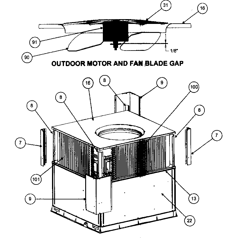 Outdoor motor/fan blade