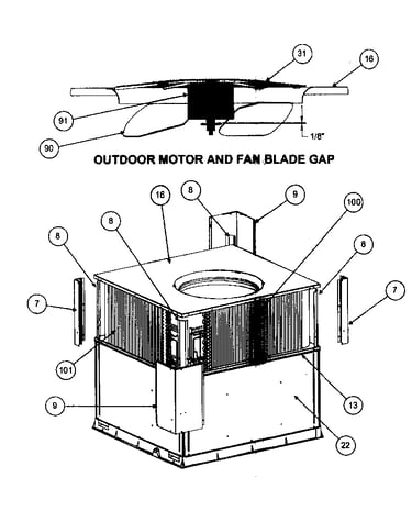 Outdoor motor/fan blade