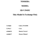 Toshiba SD-V394SU exchange only diagram