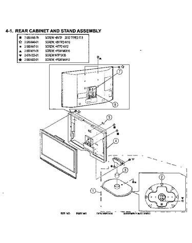 Rear cabinet/stand assy