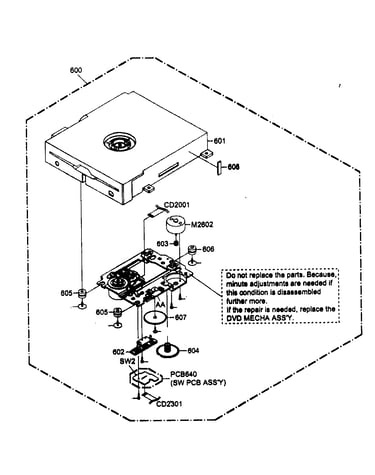 Dvd deck assy