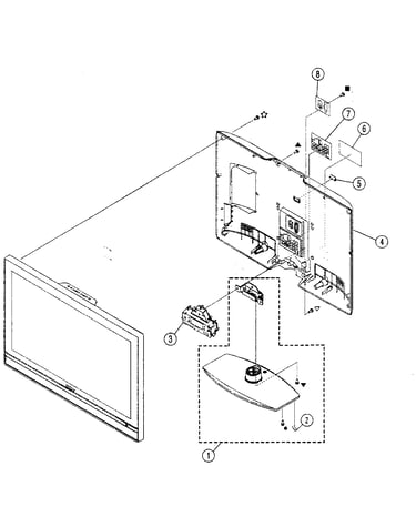 Rear cabinet/stand assy