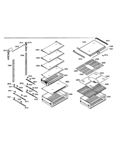 Shelves assy