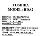 Toshiba HD-A2 cabinet parts diagram