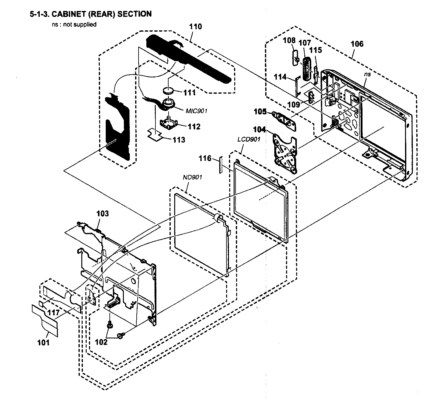 Cabinet rear parts