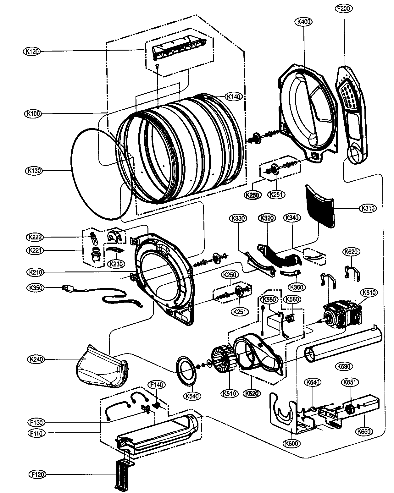 Drum/motor assy
