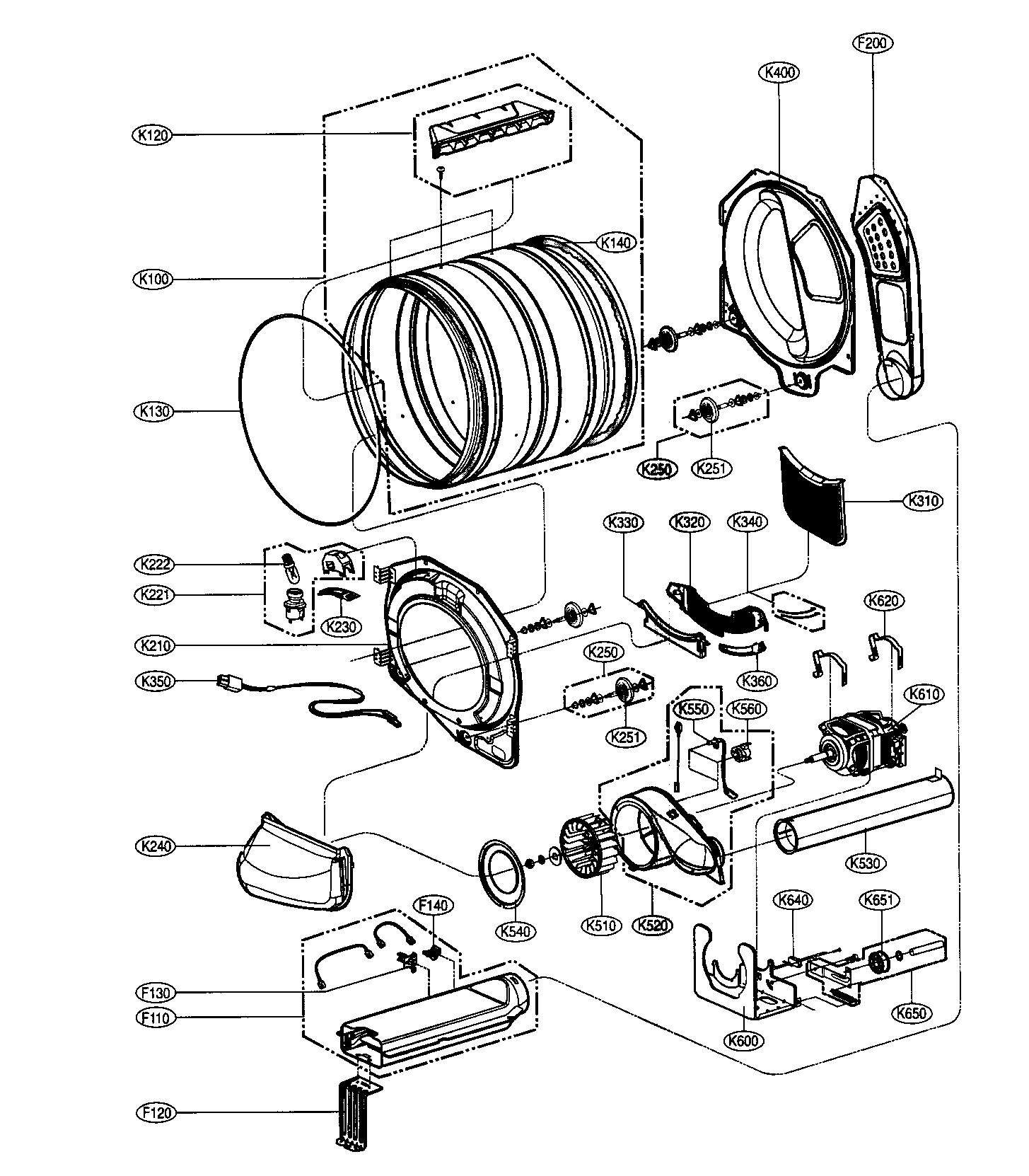 Drum/motor assy