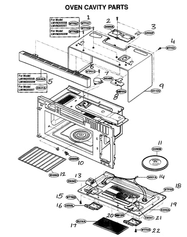 Oven cavity parts