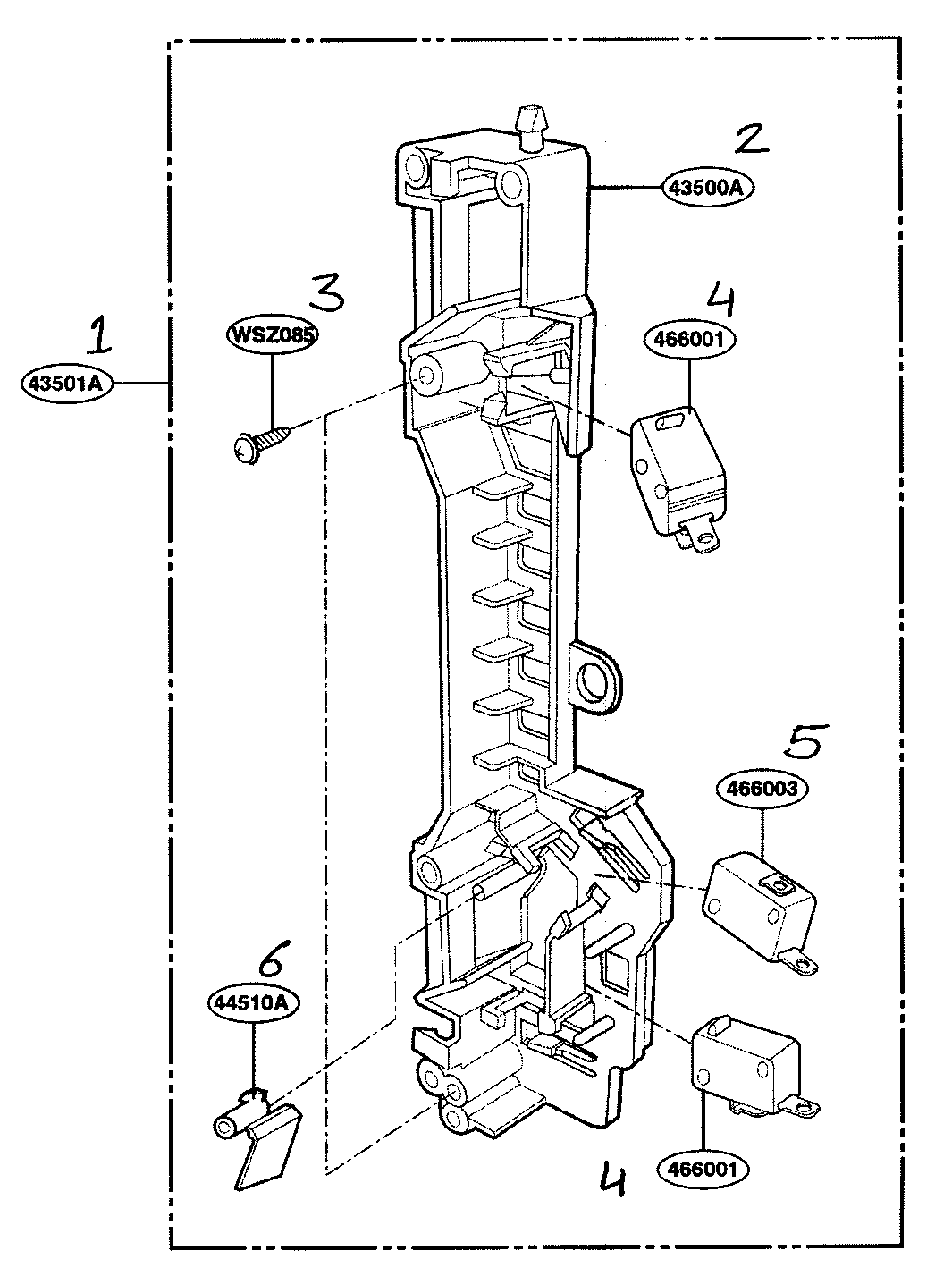 Latch board parts