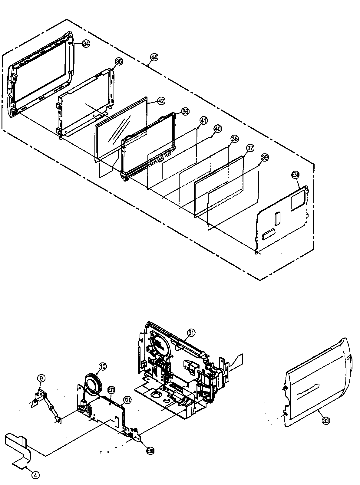 Side r/lcd assy