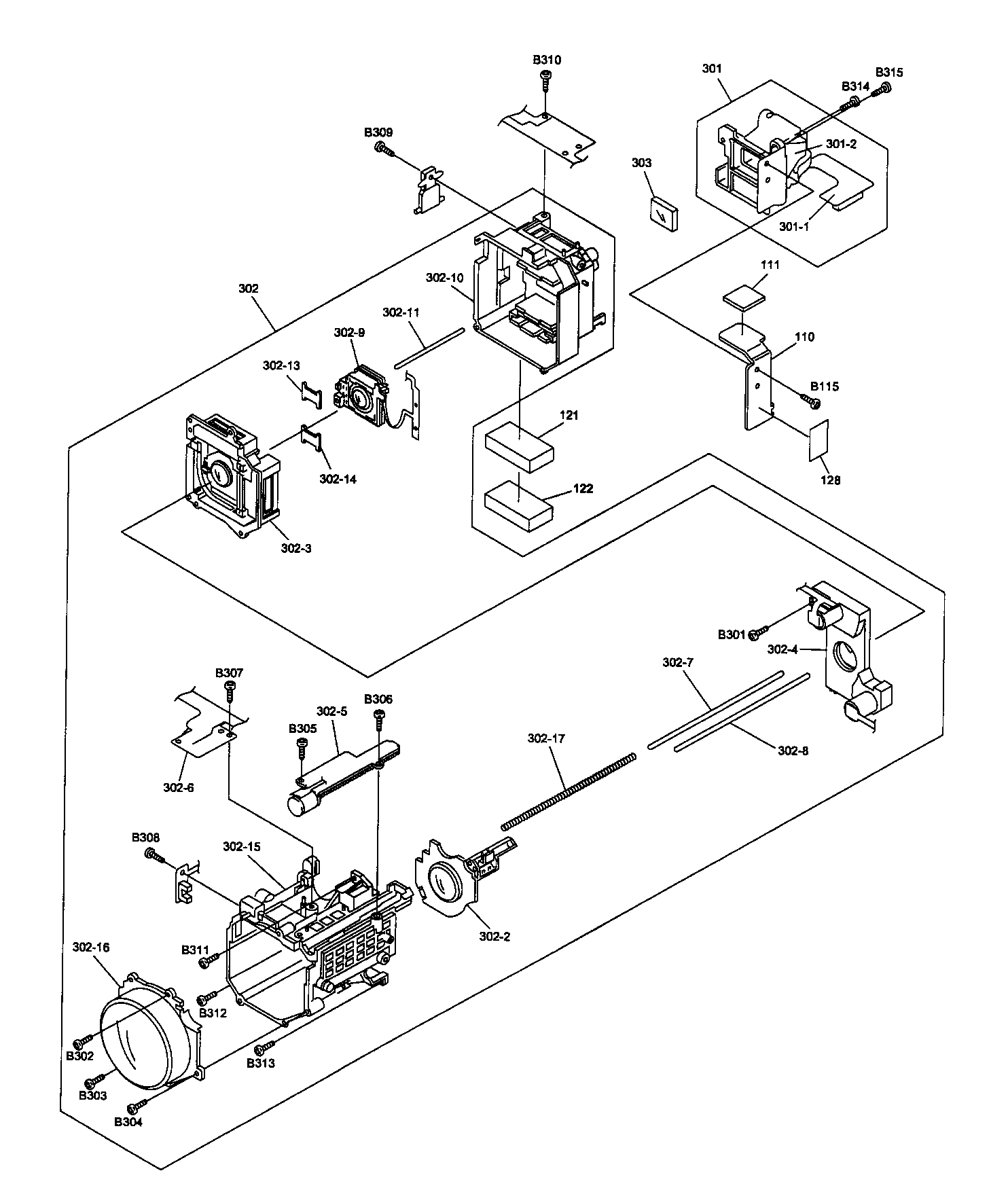 Camera lens assy