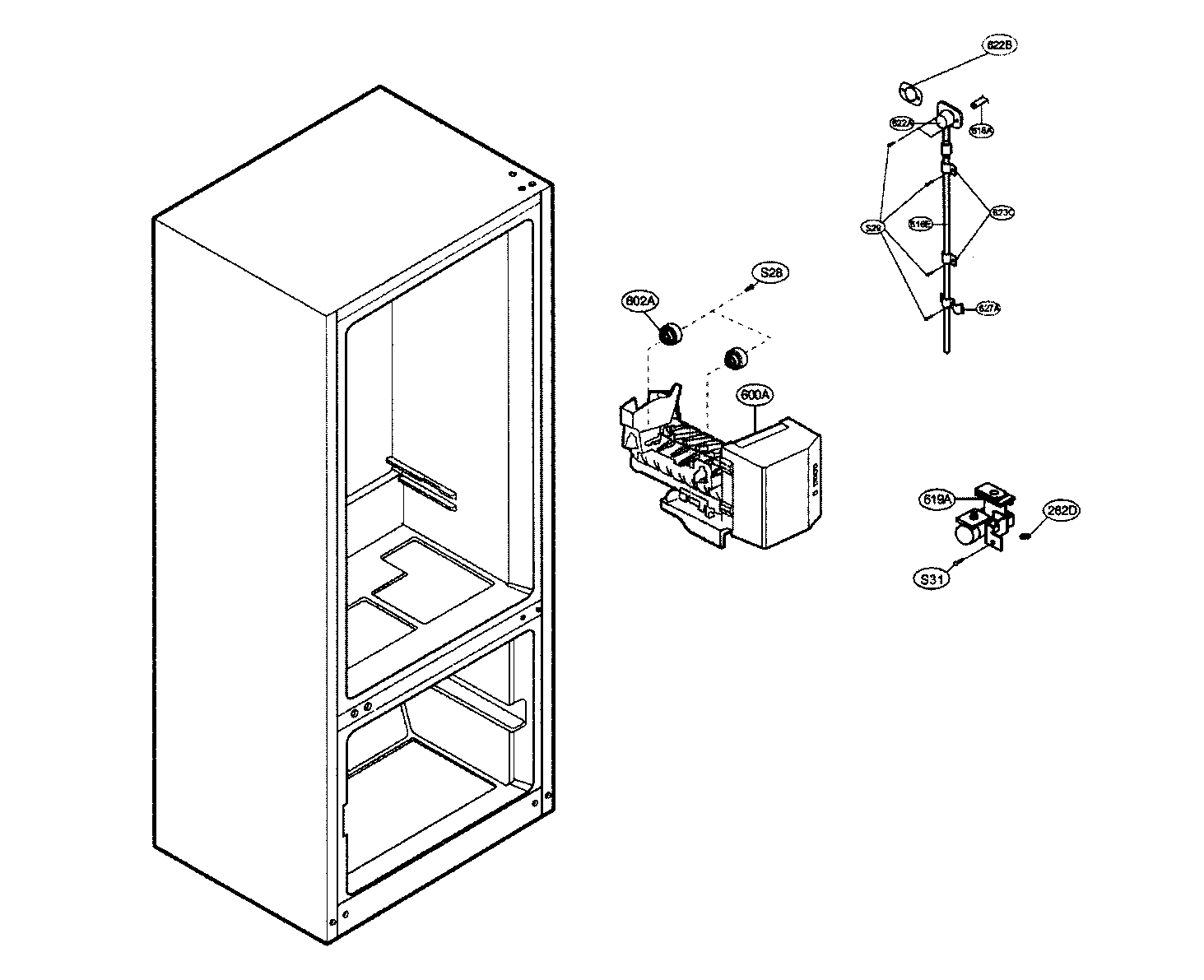 Water/ice maker parts