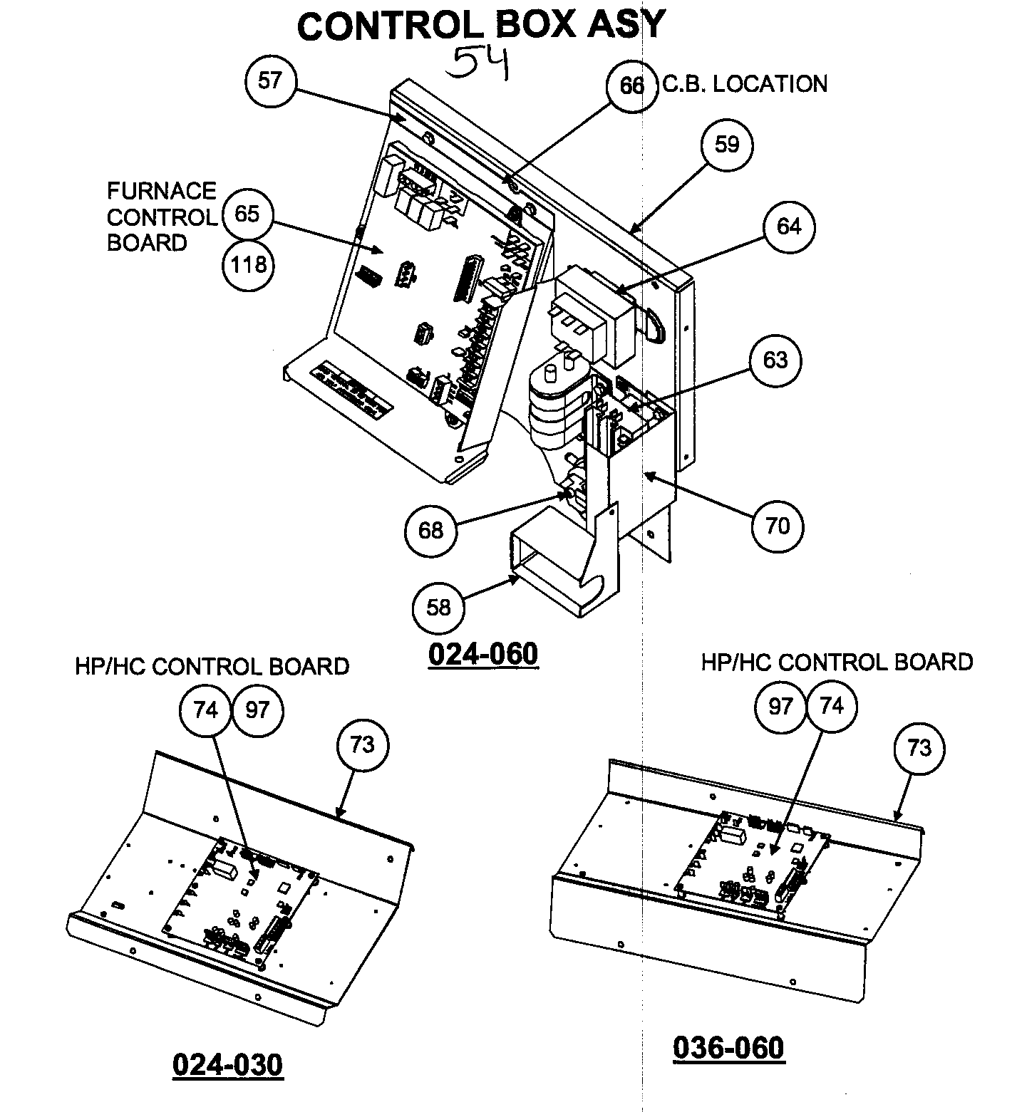 Control box/control panel assy