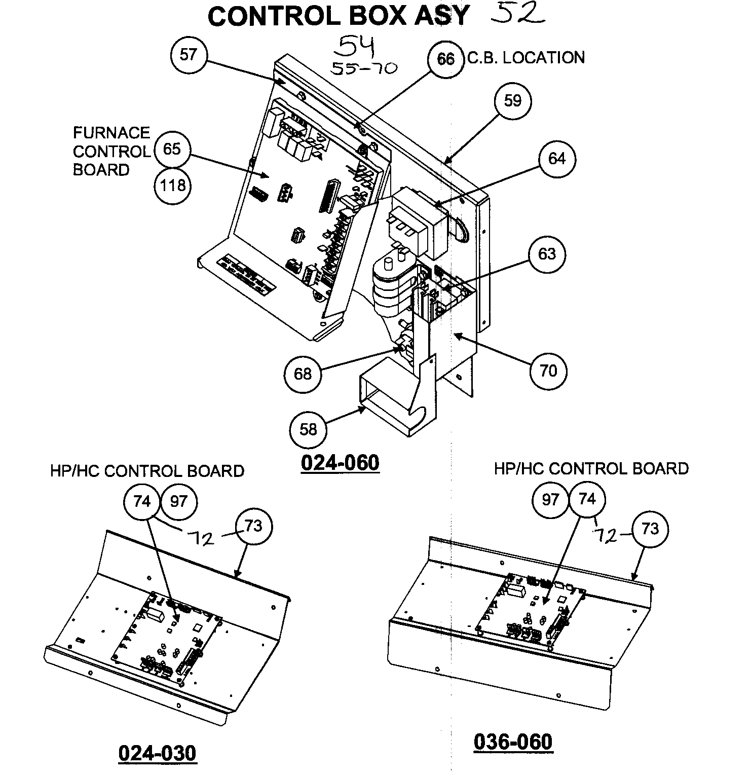 Control box/control panel assy