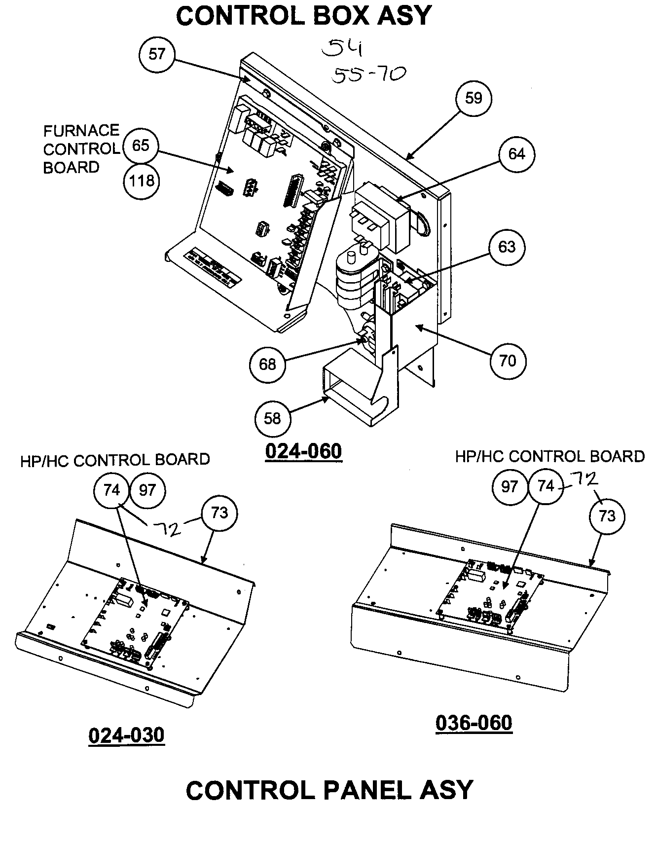 Control box/control panel assy