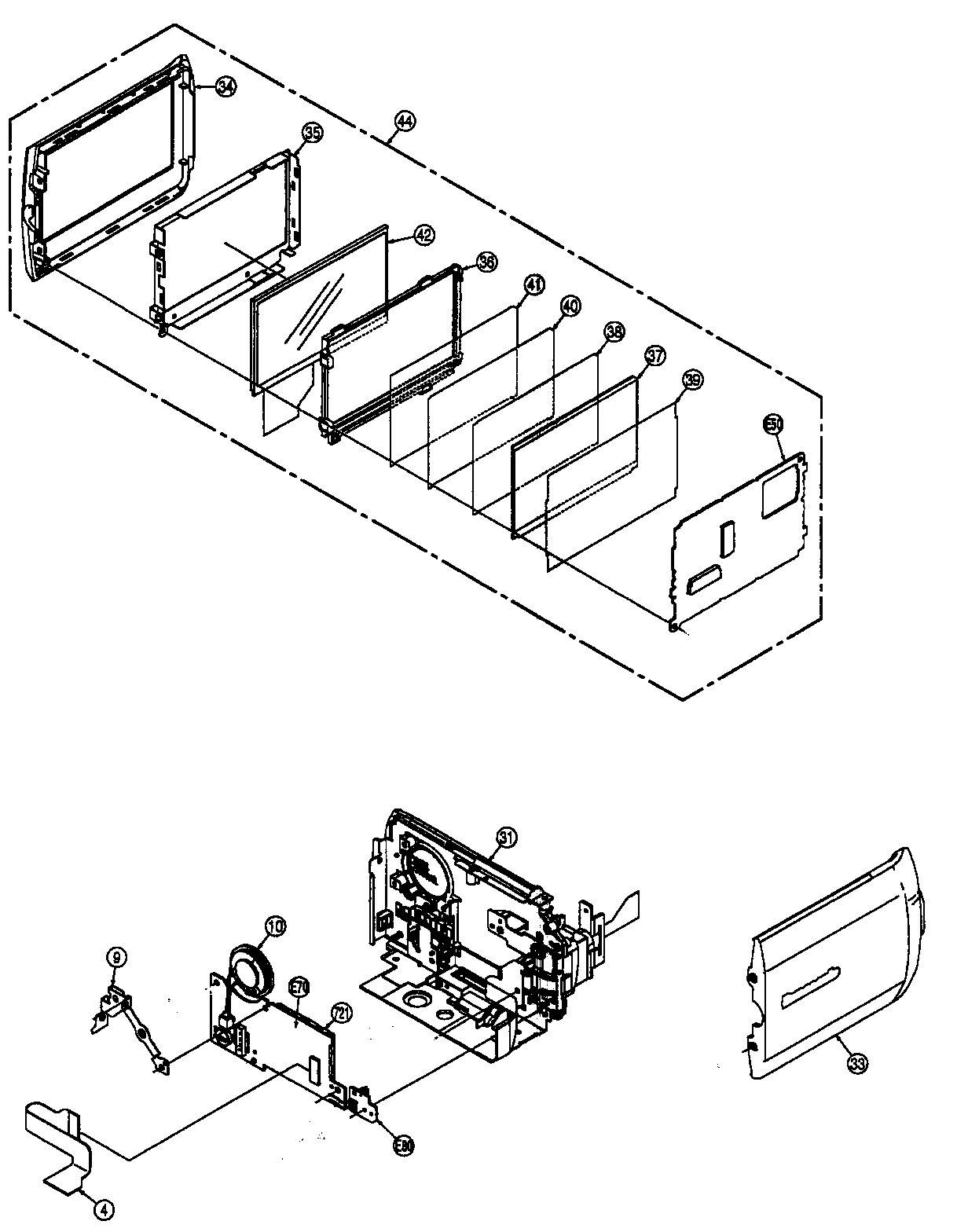 Side r/lcd assy