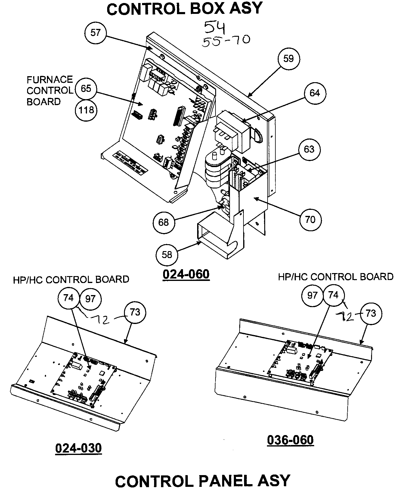 Control box/control panel assy