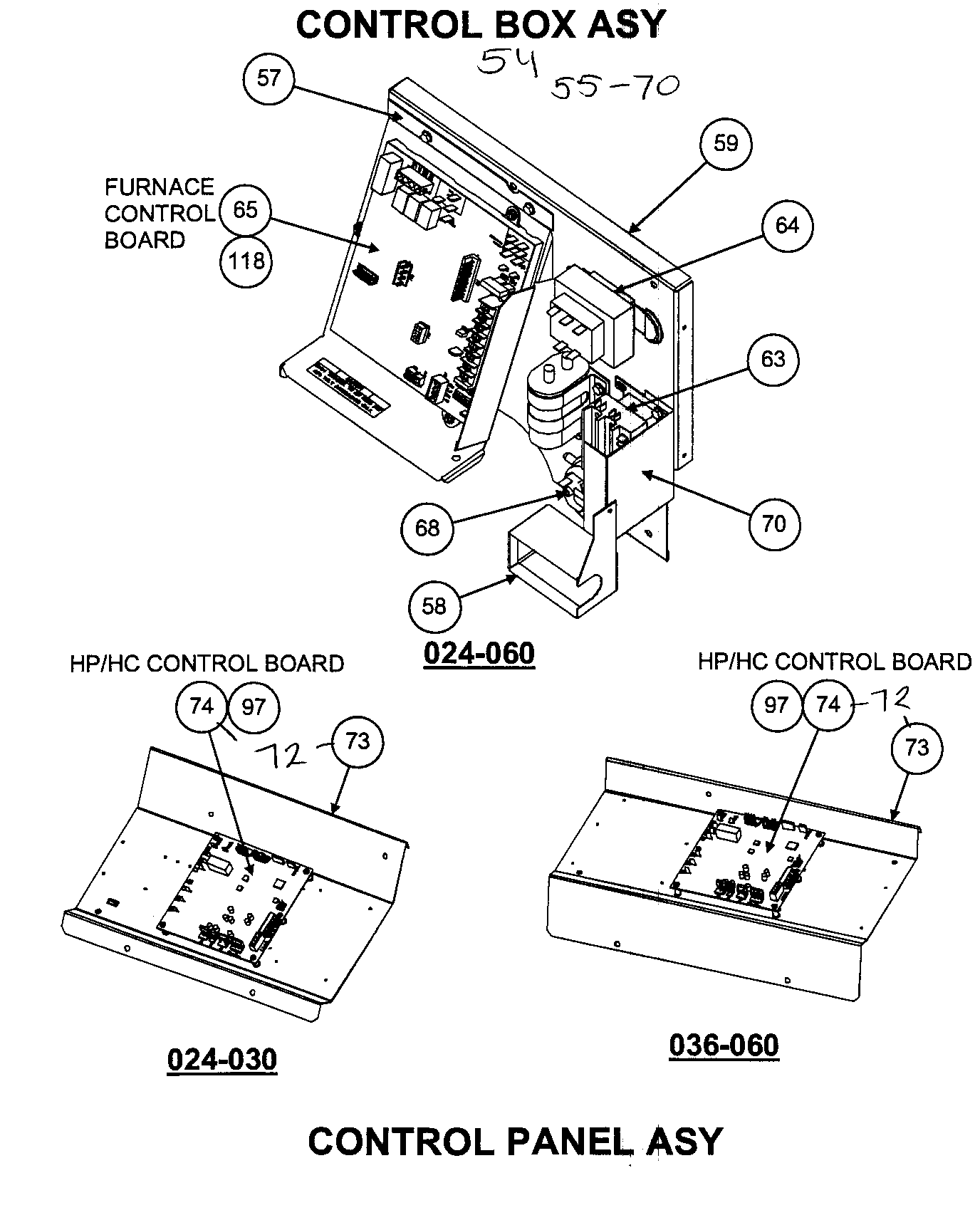 Control box/control panel assy