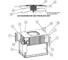 Carrier 50XL042300 outdoor motor/fan blade gap diagram