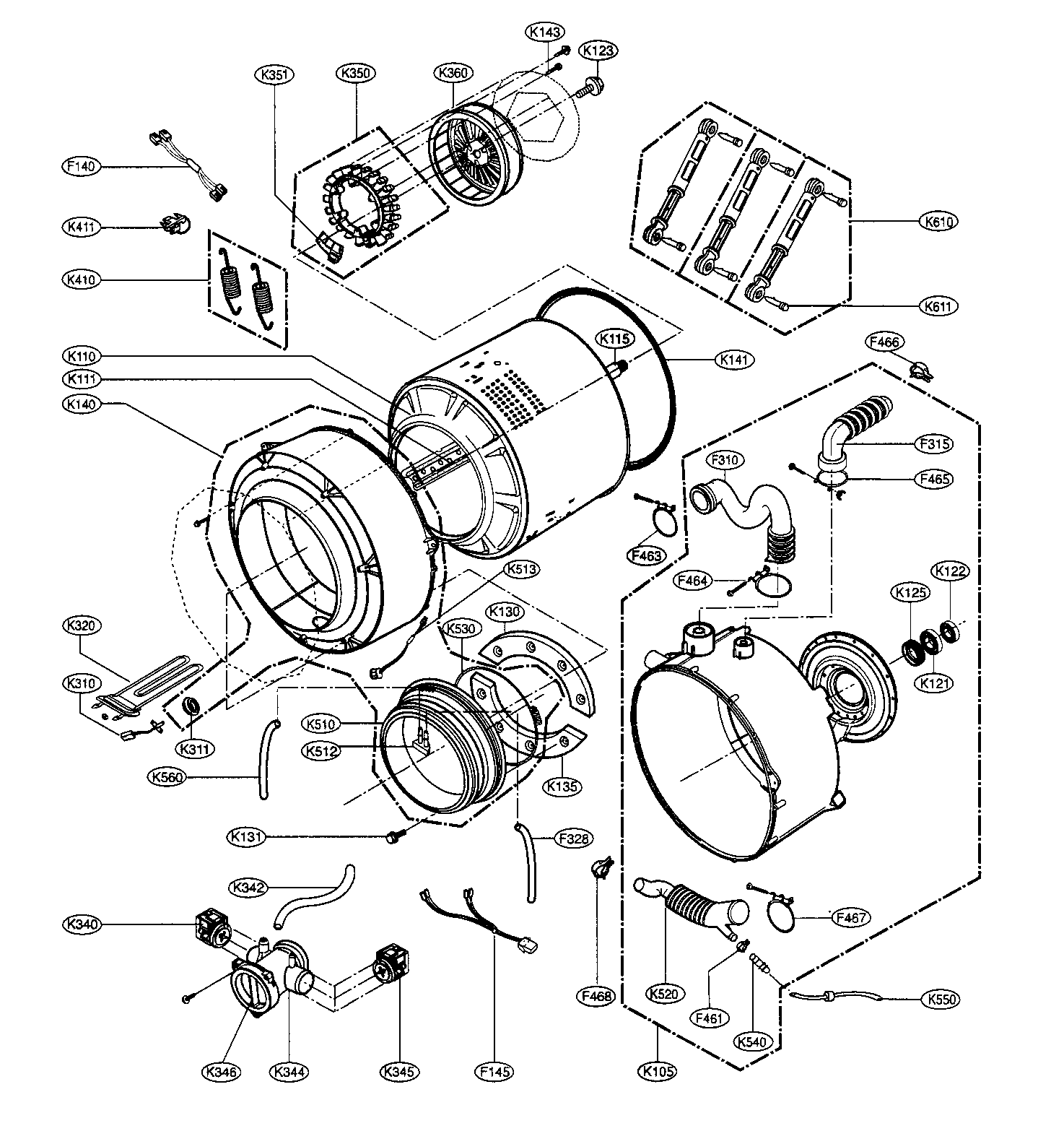 Drum/tub assy
