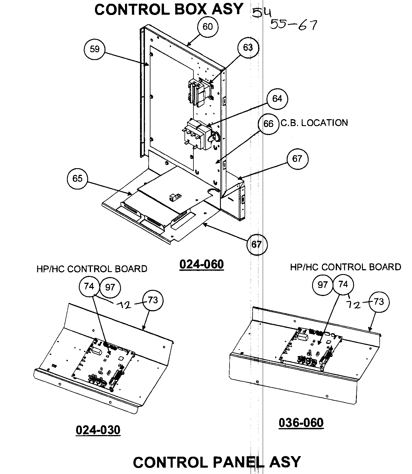 Control box/control panel assy