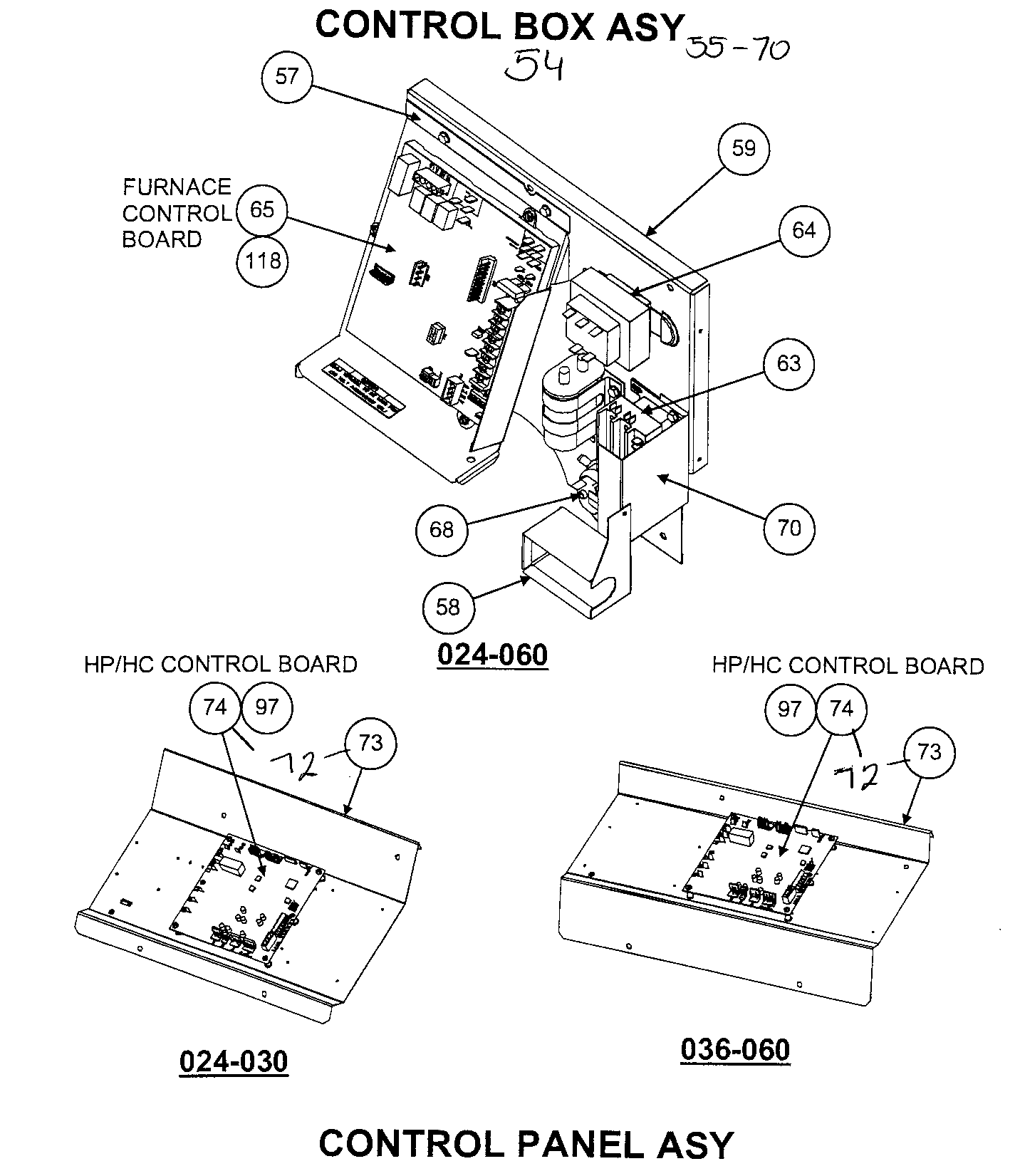 Control box/control panel assy
