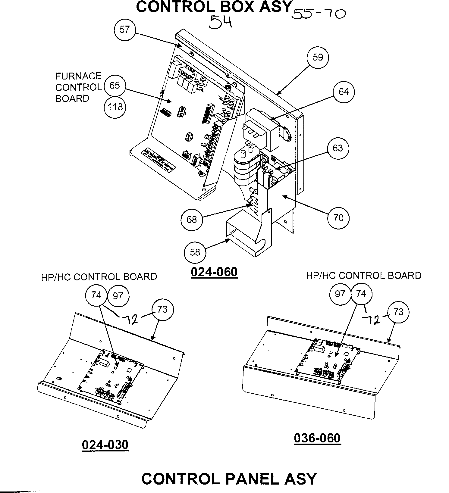 Control box/control panel assy