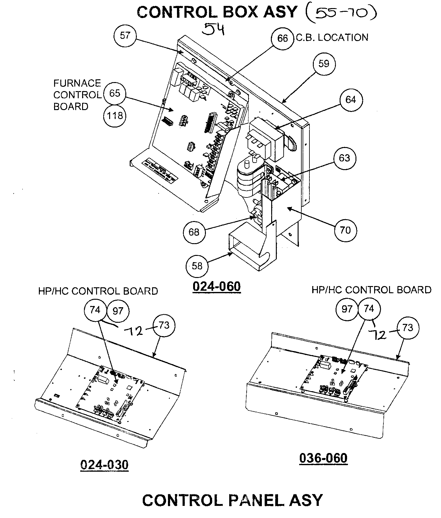 Control box/control panel assy