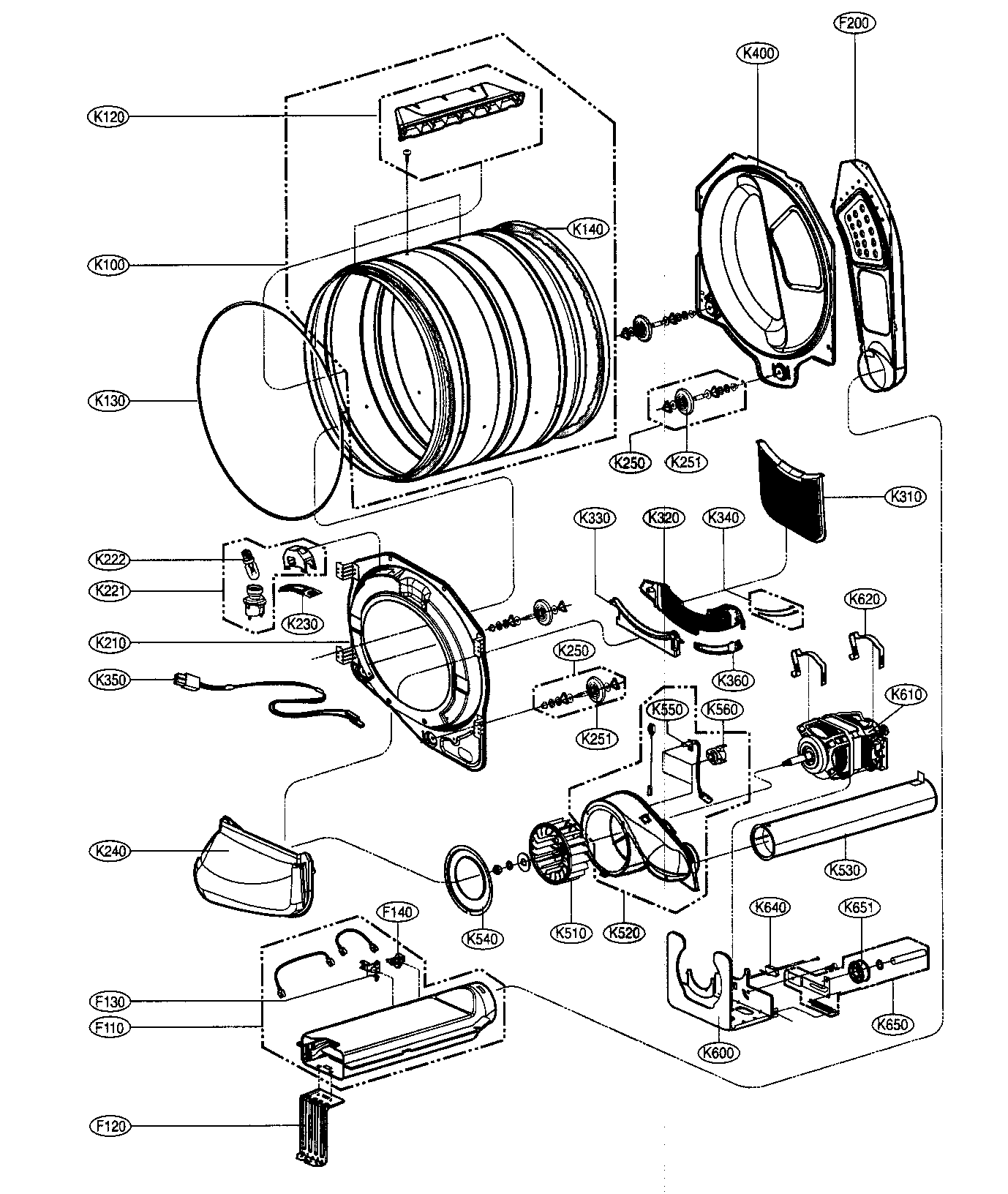 Drum/motor assy