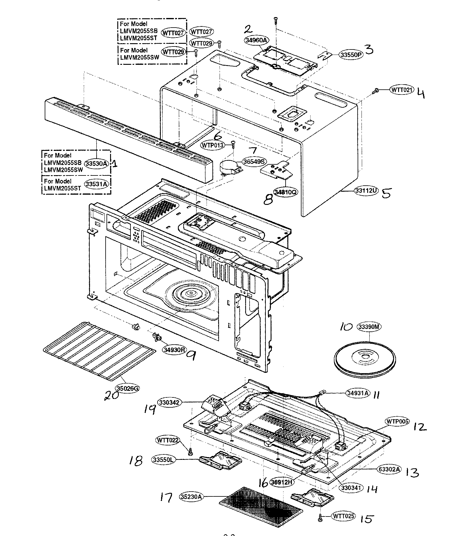Oven cavity parts