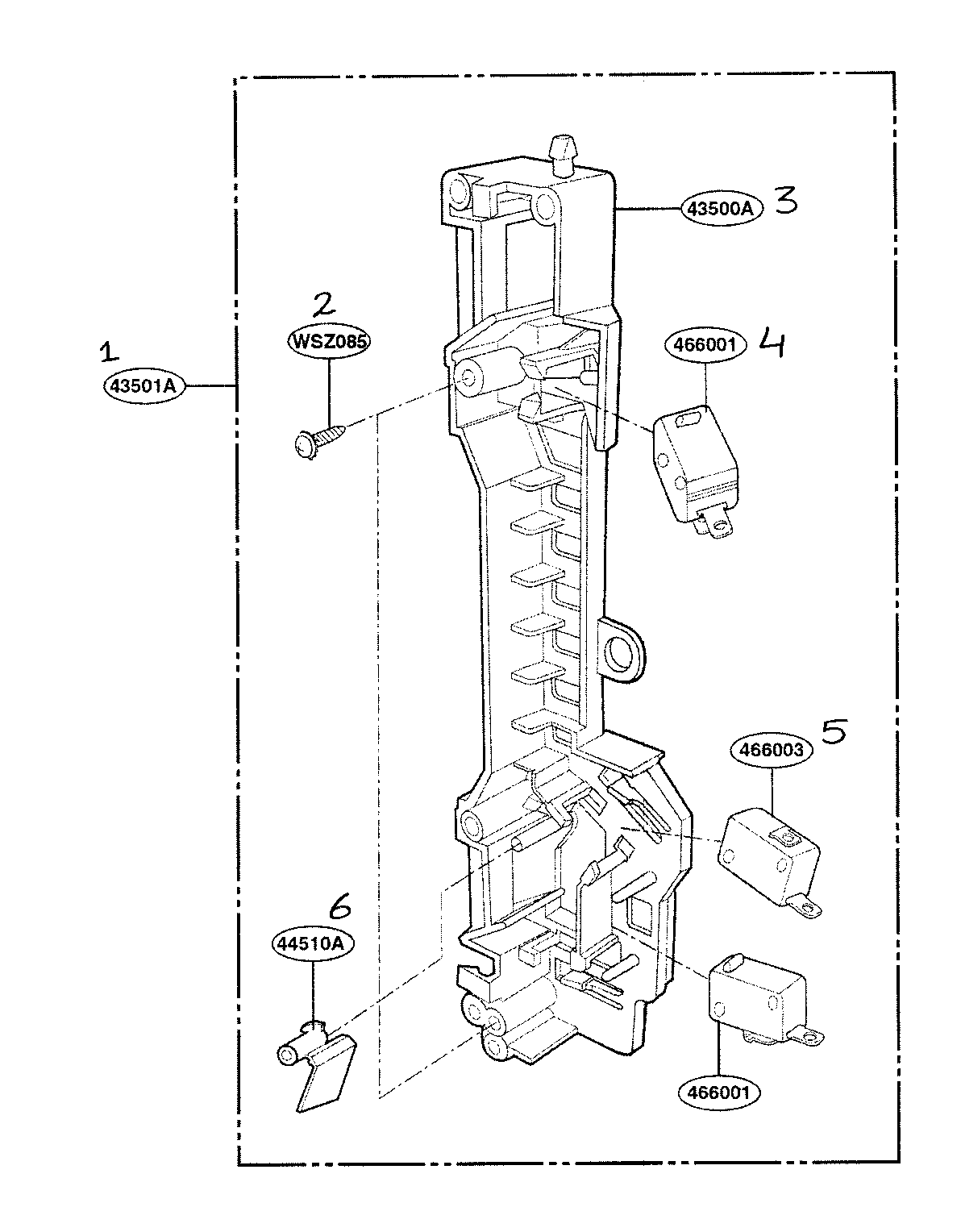 Latch board parts