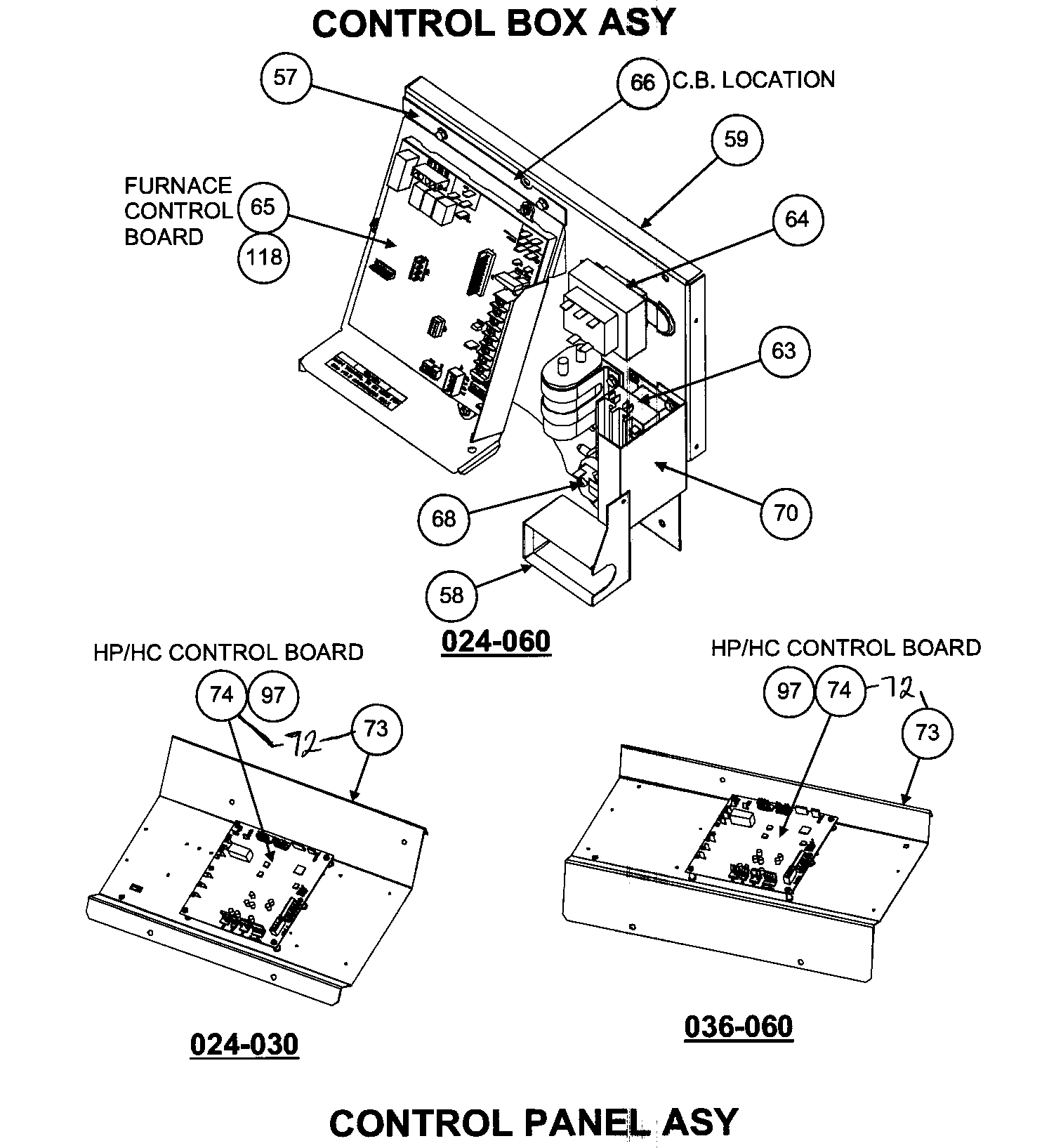 Control box/control panel assy