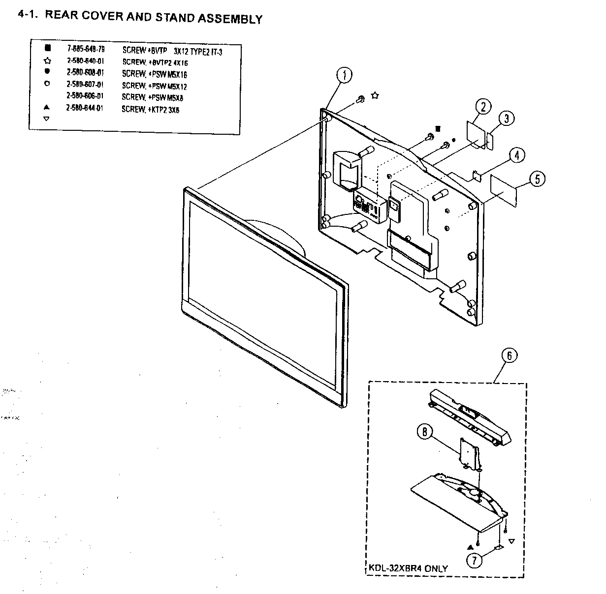 Rear cover/stand assy