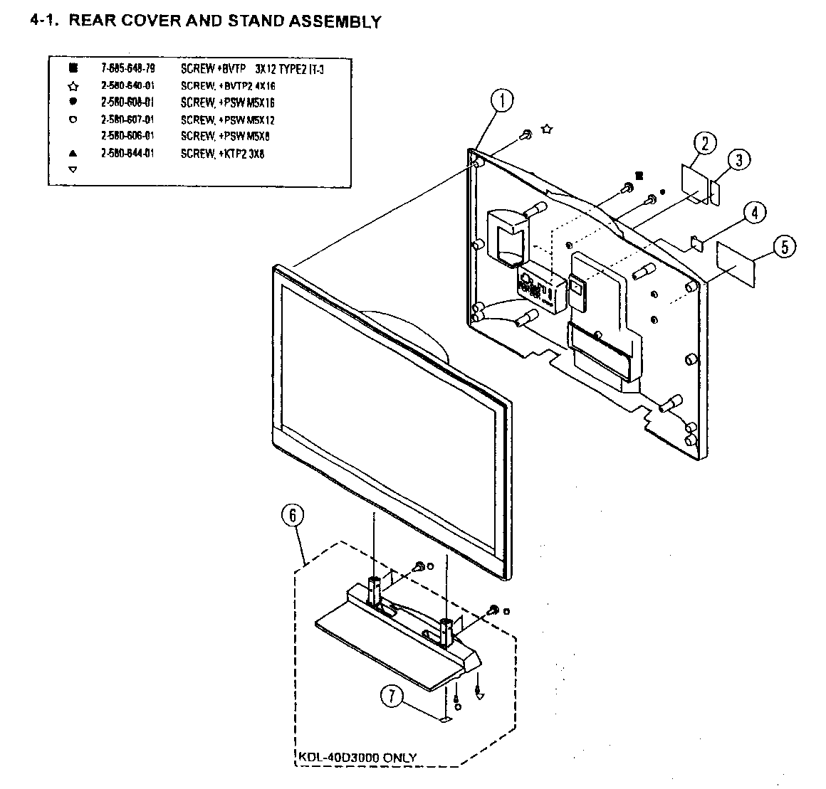 Rear cover/stand assy