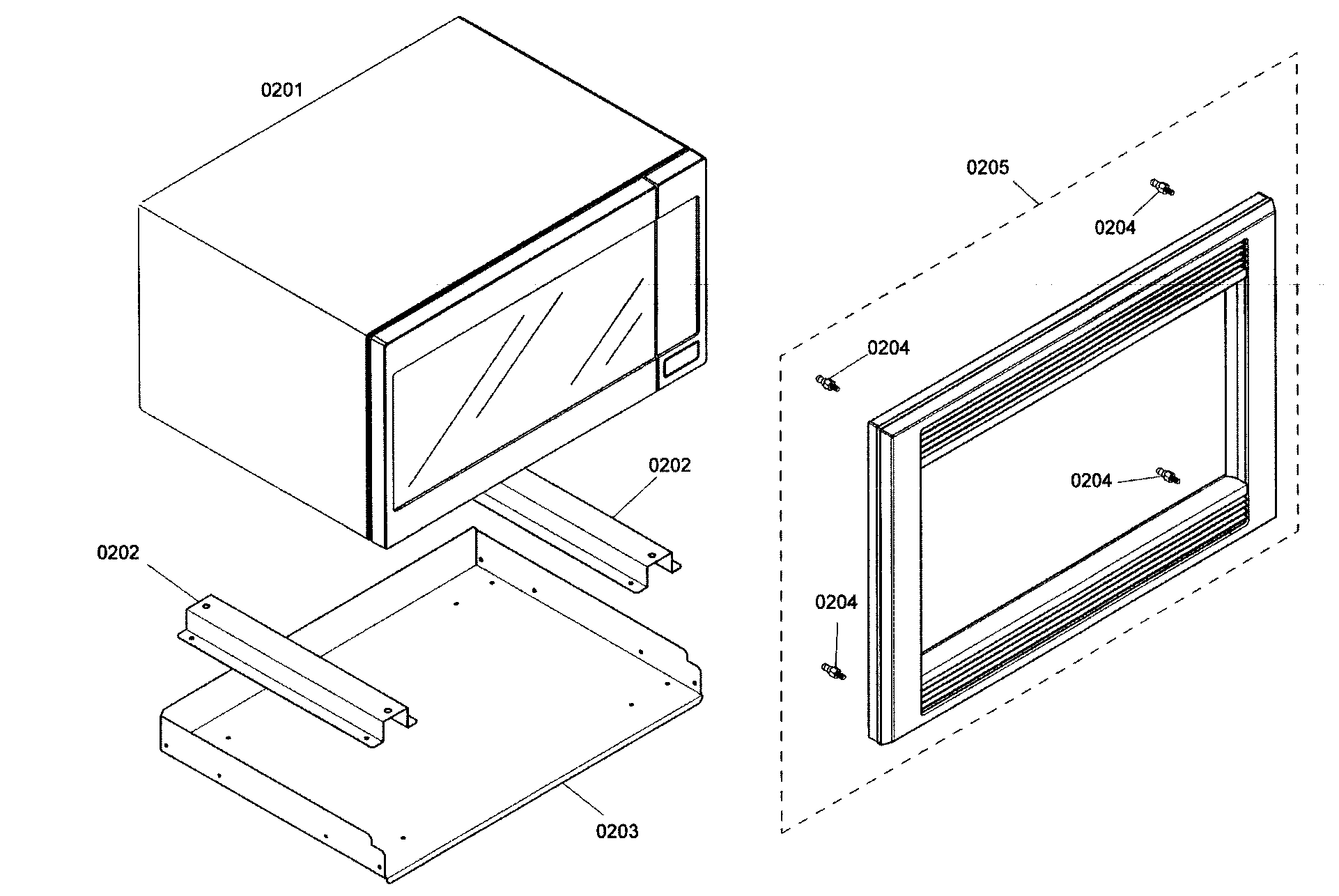 Microwave cabinet parts 1