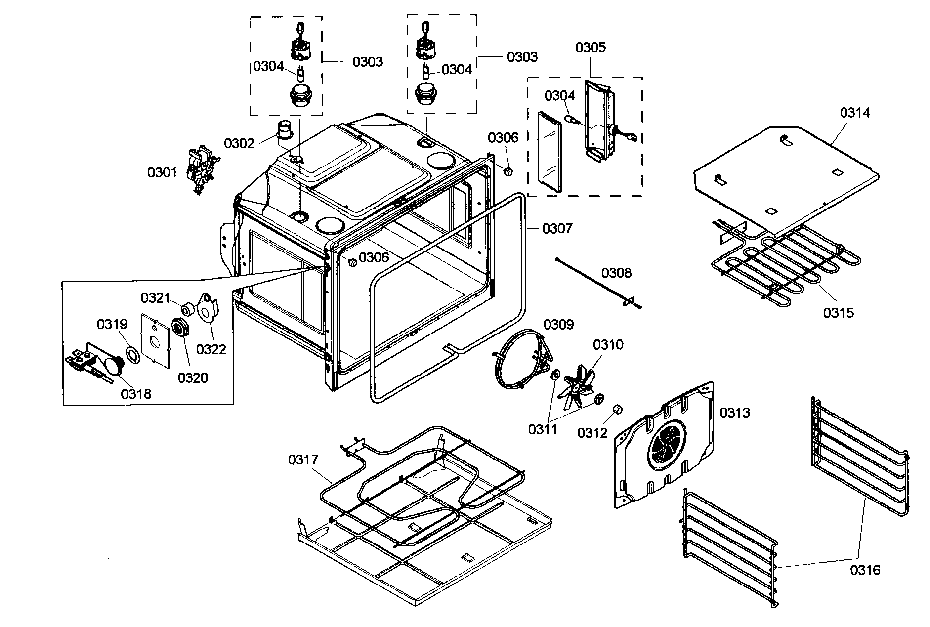 Oven cabinet
