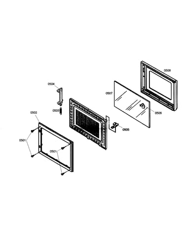 Microwave door assy