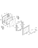 Top oven door assy
