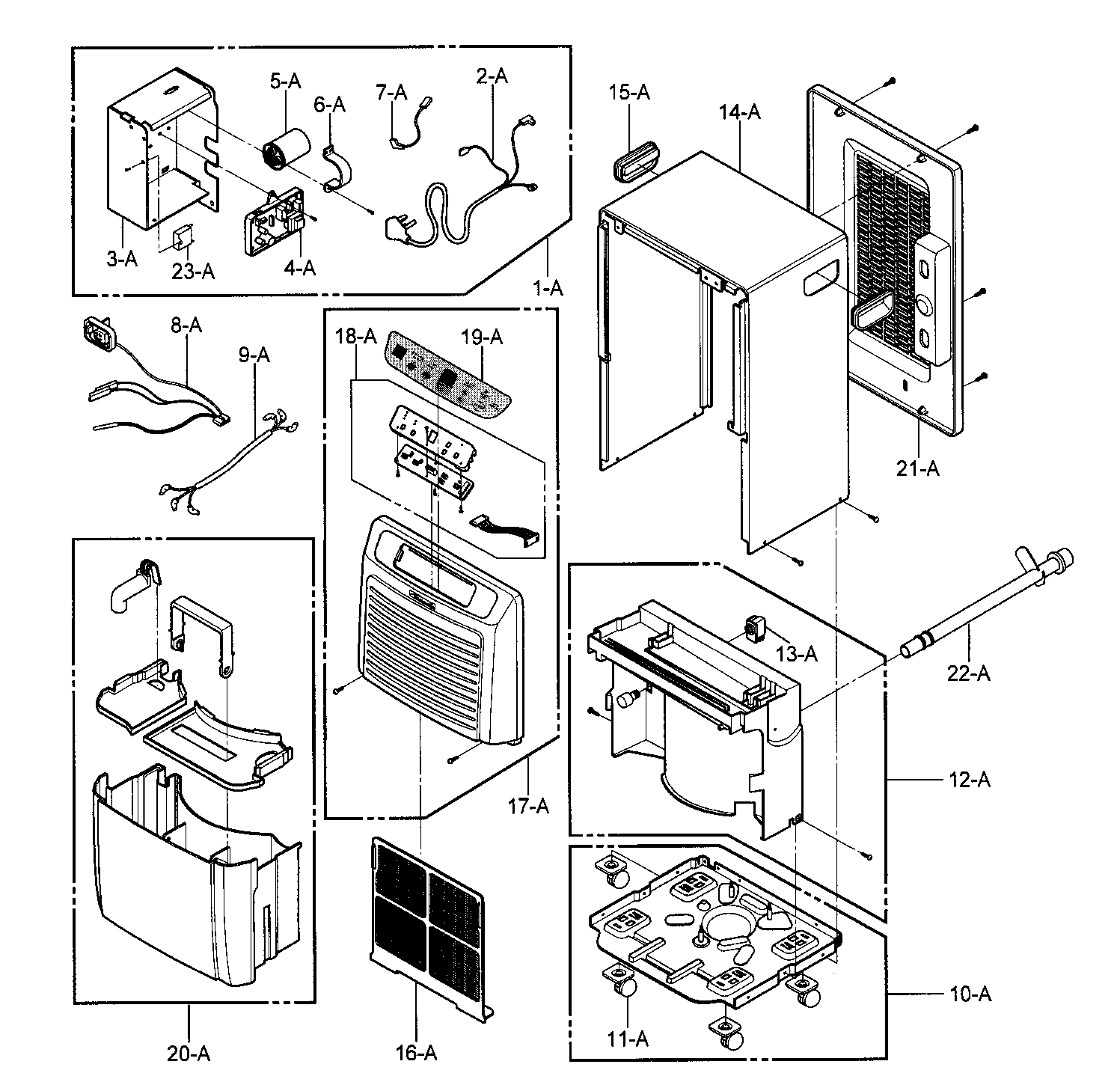 Outer case/control parts