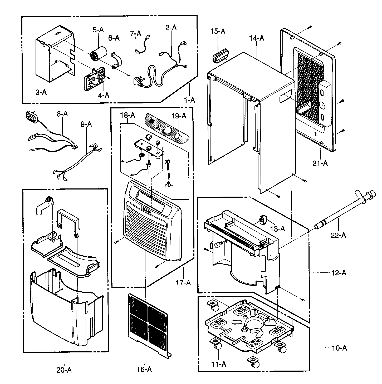 Outer case/control parts
