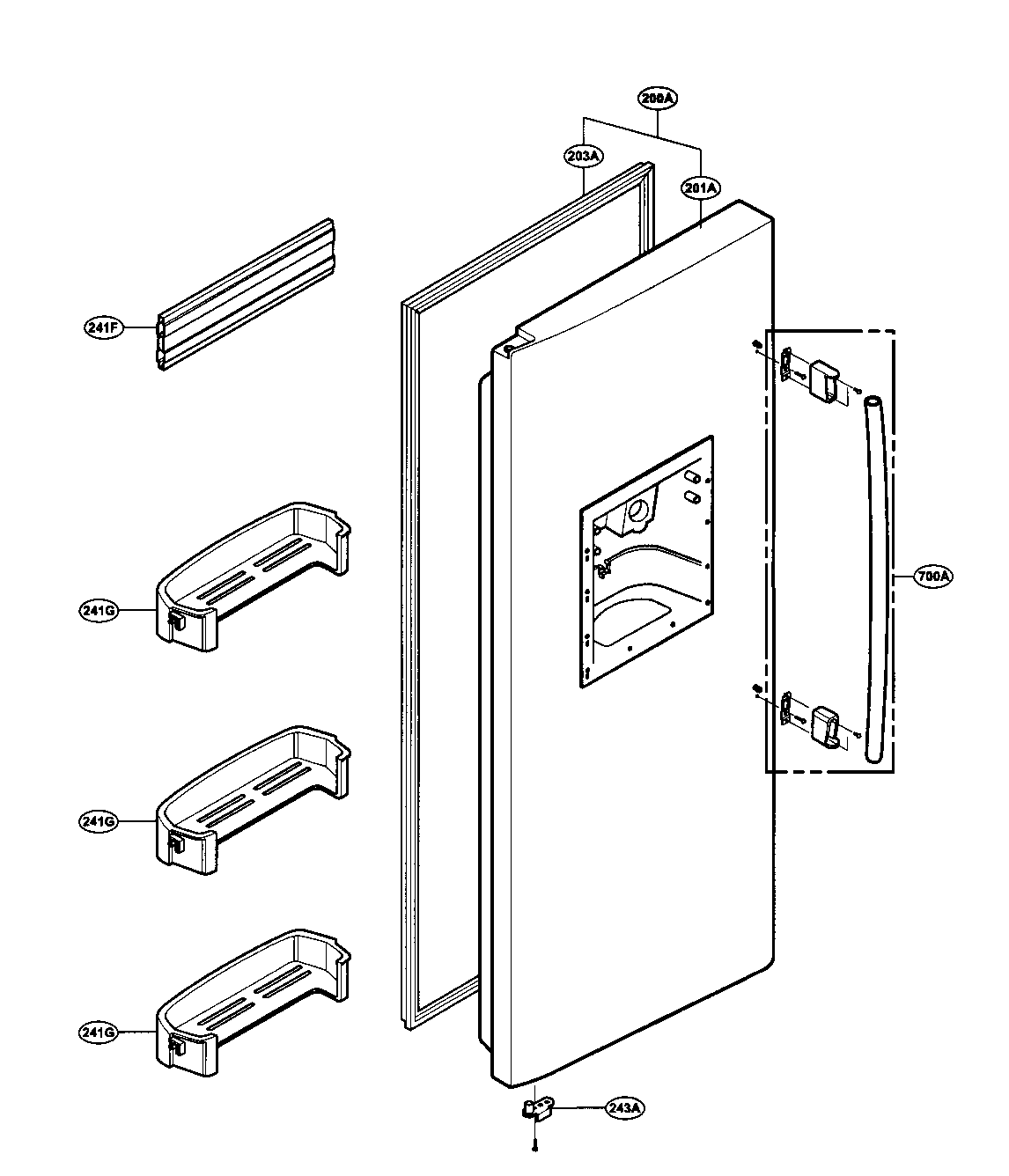 Freezer door