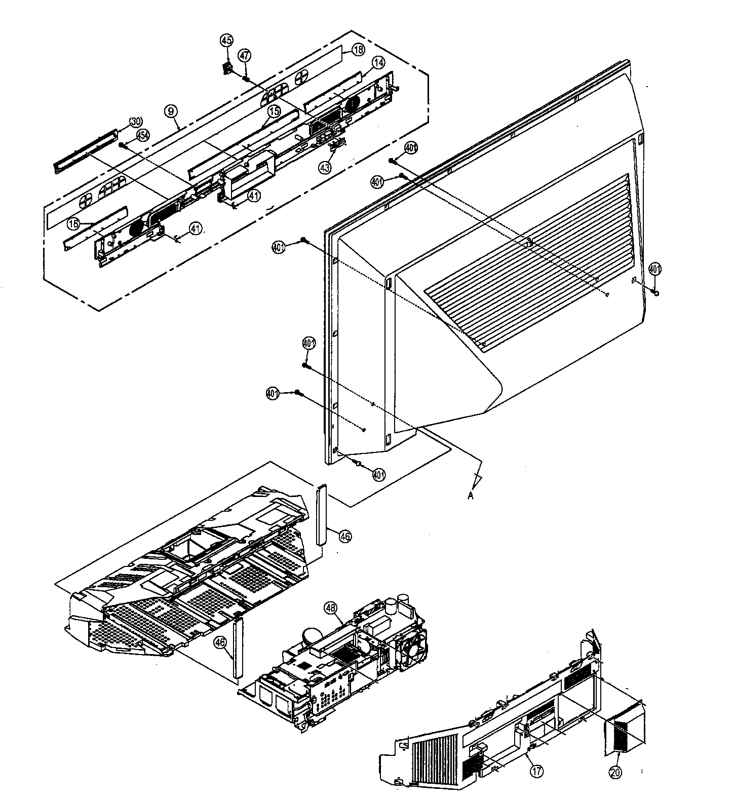Rear cabinet parts